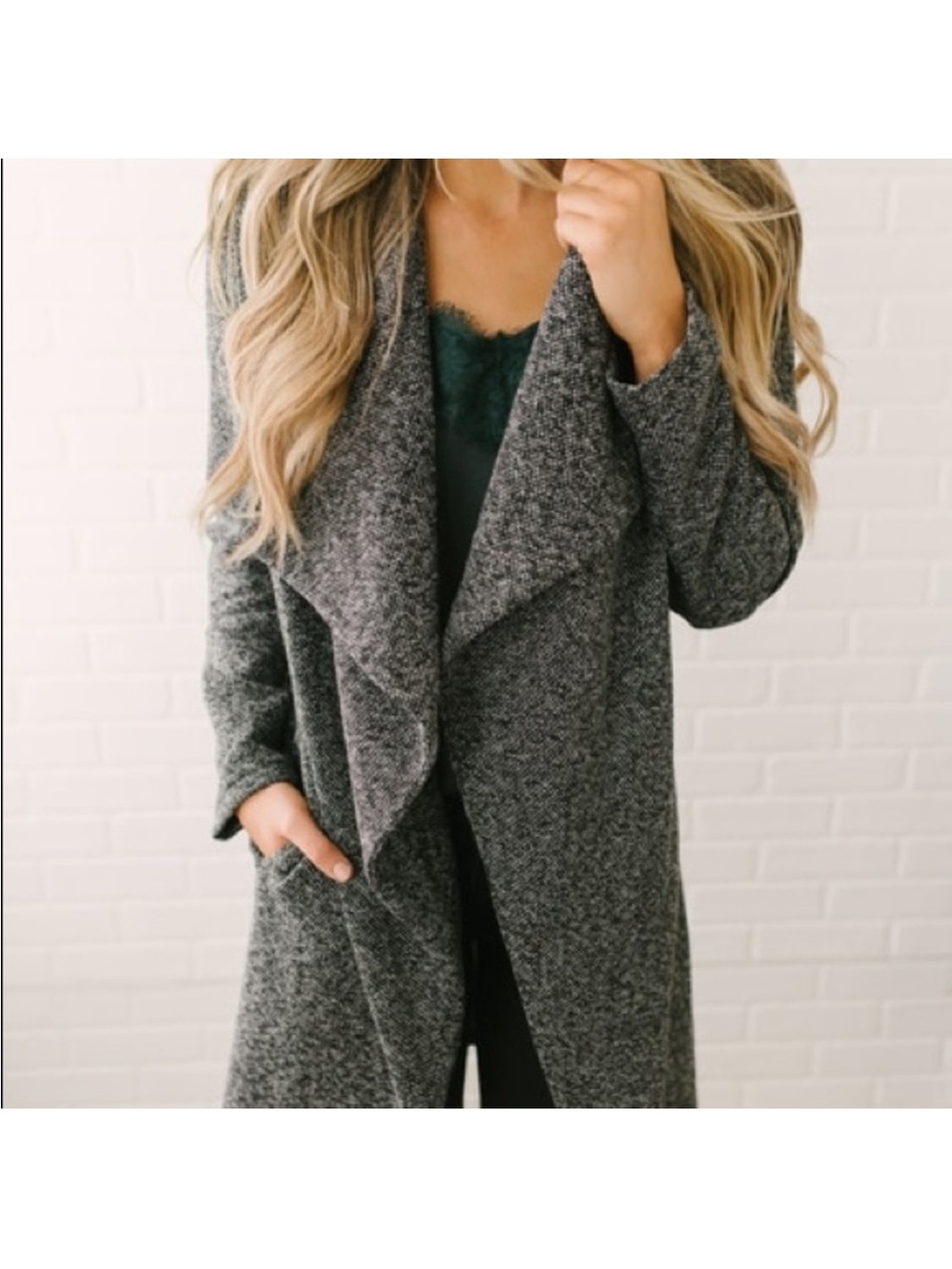 Longline Tweed Jacket Coat medium